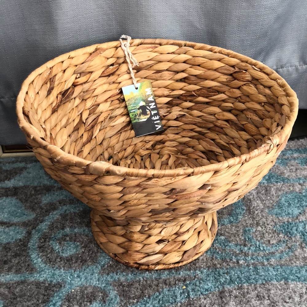 Rattan/sea grass storage basket. New with tags made in Vietnam.